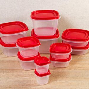 Rubbermaid Easy Find Lids Food Storage Containers, Racer Red, Set of 24 7J98