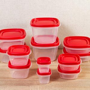 Rubbermaid Easy Find Lids Food Storage Containers, Racer Red, Set of 24 7J98