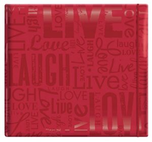 mbi gloss post bound album 12″x12″-live, love & laugh red -848115