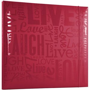 MBI Gloss Post Bound Album 12"X12"-Live, Love & Laugh Red -848115