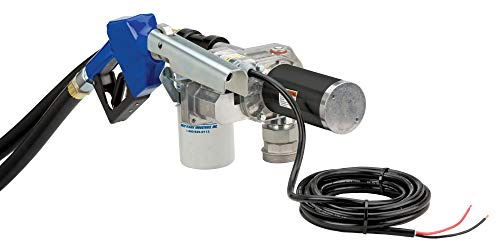 GPI M-180S Fuel Transfer Pump with Filter Kit, 18 GPM, 12-VDC, Automatic Shut-Off Nozzle, 12' Hose, 18' Power Cord (110612-02)