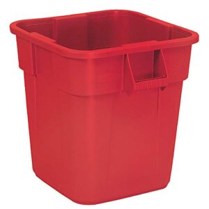 rubbermaid 28 gal. square red trash can