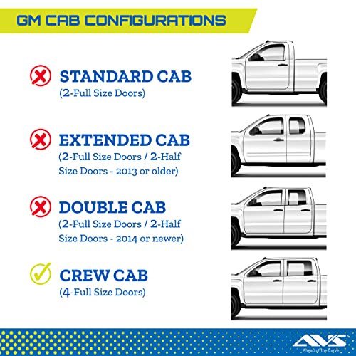 Auto Ventshade [AVS] In-Channel Ventvisor / Rain Guards | Smoke Color, 4 pc | 194133 | Fits 2004 - 2010 Isuzu D-Max Double Cab, 2004 - 2012 Chevrolet/GMC Colorado/Canyon Crew Cab