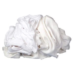 buffalo industries (10521) absorbent white recycled t-shirt cloth rags – 1 lb. box – for all-purpose wiping, cleaning, and polishing – made from 100% recycled materials