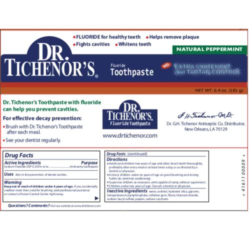 Dr. Tichenor's Extra Whitening Fluoride Toothpaste 6.4 oz (Pack Of 2)