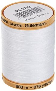 gutermann 25049 natural cotton thread solids 876 yards-white