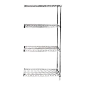quantum storage systems ad86-2436c add-on kit for 86″ high 4-tier wire shelving unit, chrome finish, 24″ width x 36″ length x 86″ height