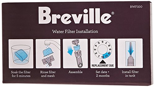 Breville BWF100 Single Cup Brewer Replacement Charcoal Filters White