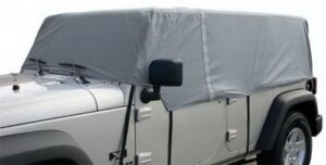 rampage 4-layer breathable cab cover | fits over installed top, grey | 1264 | fits 2007-2018 jeep wrangler unlimited 4-door