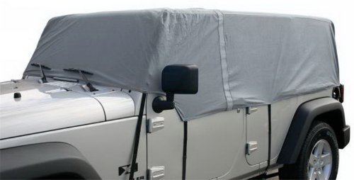 Rampage 4-Layer Breathable Cab Cover | Fits Over Installed Top, Grey | 1264 | Fits 2007-2018 Jeep Wrangler Unlimited 4-Door