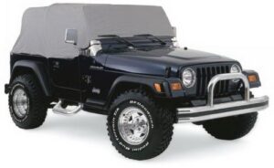 rampage 4-layer breathable cab cover | fits over installed top, grey | 1261 | fits 1976 – 2006 jeep wrangler