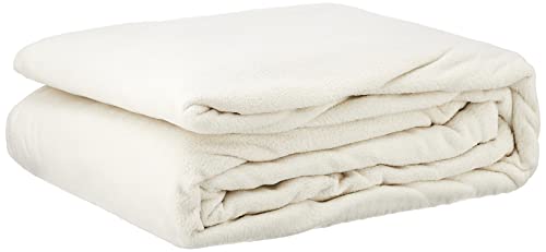 Martex 1B06847 Super Soft Fleece Plush Lightweight Blanket Low Lint Luxury Hotel Style Solid Pet Friendly Bed and Couch Blankets, Twin, Ivory