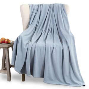 martex 1b06870 super soft fleece lightweight reversible cozy warm sofa blanket low lint luxury hotel style all seasons layering solid pet friendly queen size bed and couch blankets, full queen, blue
