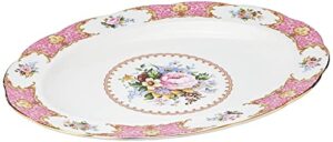 royal albert lady carlyle 13″ oval platter, mostly white with multicolored floral print