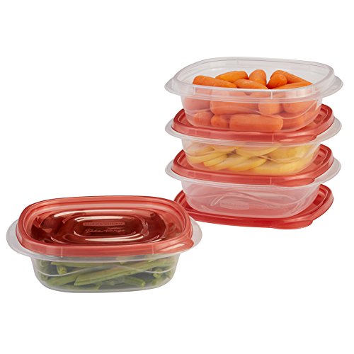 Rubbermaid TakeAlongs Sandwich Food Storage Containers, 2.9 Cup, Tint Chili, 4 Count