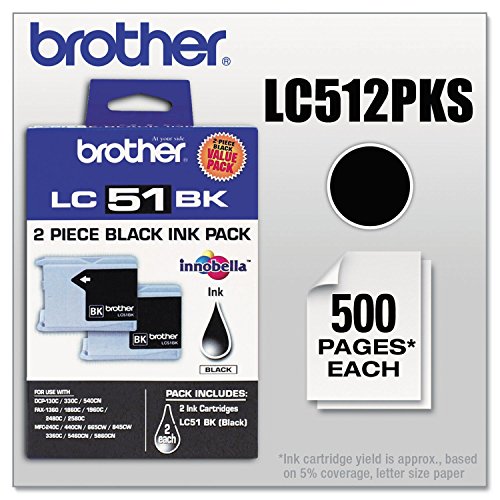 Brother LC51BKS - Black Ink Cartridge 2 Pack