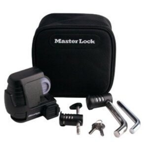 master lock trailer lock, trailer coupler & receiver lock combo pack, 3794dat , red
