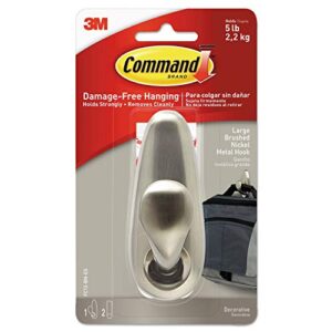 command fc13-bn fba_fc13-bn forever classic metal, large, brushed nickel, 1-hook (fc13-bn-es)