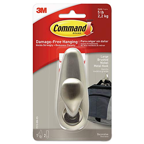 Command FC13-BN FBA_FC13-BN Forever Classic Metal, Large, Brushed Nickel, 1-Hook (FC13-BN-ES)