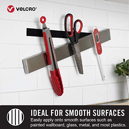 VELCRO Brand Industrial Fasteners Low Profile Thin Design | Professional Grade Heavy Duty Strength Holds up to 10 lbs on Smooth Surfaces | Indoor Outdoor Use, 10ft x 1in, White