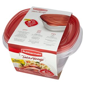 Rubbermaid TakeAlongs Deep Square Food Storage Containers, 5.3 Cup, 2 Count