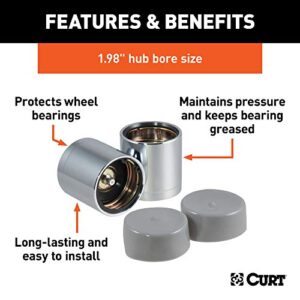 CURT 22198 1.98-Inch Trailer Wheel Bearing Protectors and Dust Covers, 2 Count (Pack of 1)