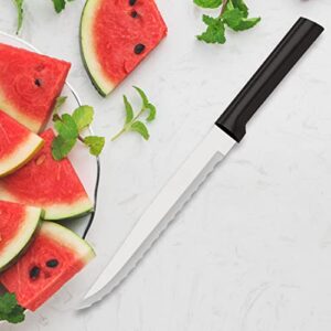 Rada Cutlery Serrated Slicing Knife Stainless Blade and Steel Resin, 11-1/4 Inches, Black Handle