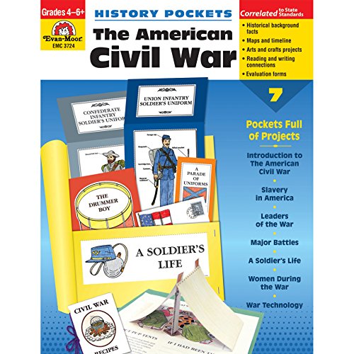 Evan-Moor EMC3724 History Pockets: The American Civil War Book, Grades 4-6+