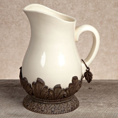 126 Ounce Pitcher w/Metal Base-Cream - GG Collection