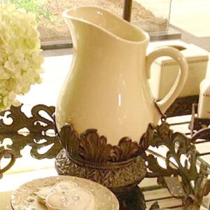 126 Ounce Pitcher w/Metal Base-Cream - GG Collection