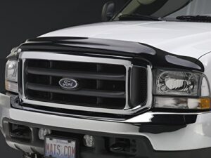 weathertech custom fit stone & bug deflector for chevrolet silverado crew cab, dark smoke