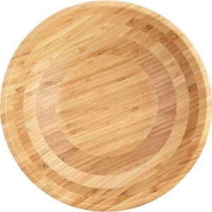 Lipper International Bamboo Wood Salad Bowl with 2 Server Utensils, Large, 14" Diameter x 4" Height, 3-Piece Set