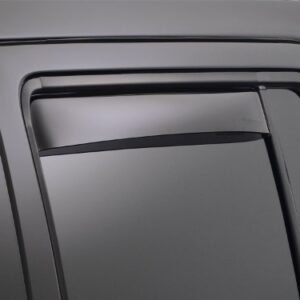 WeatherTech Custom Fit Rear Side Window Deflectors for Chevrolet Silverado Crew Cab, Dark Smoke - 83426