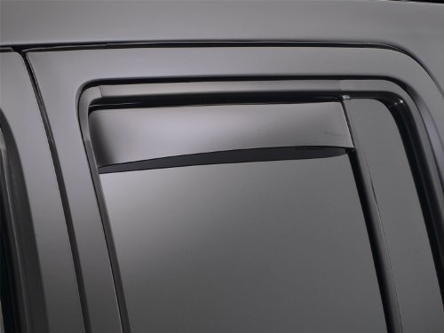 WeatherTech Custom Fit Rear Side Window Deflectors for Chevrolet Silverado Crew Cab, Dark Smoke - 83426