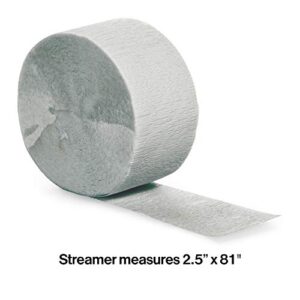 Creative Converting Touch of Color Crepe Paper Streamer Roll, 81-Feet, Shimmering Silver