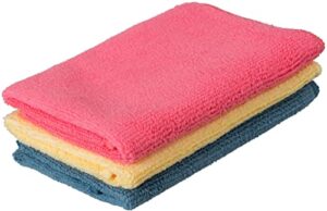 superio microfiber cleaning cloth 16×16 highly absorbent cleaning rags for house, kitchen, bathroom ,car 3 pack multi color coded multi-purpose streak-free lint-free towels