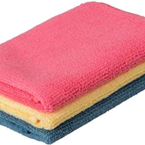 Superio Microfiber Cleaning Cloth 16x16 Highly Absorbent Cleaning Rags for House, Kitchen, Bathroom ,Car 3 Pack Multi Color Coded Multi-Purpose Streak-Free lint-Free Towels