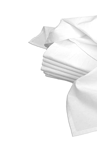 Aunt Martha's 28-Inch by 28-Inch Flour Sack Dish Towels, Premium 130 Thread Count, White, Set of 7