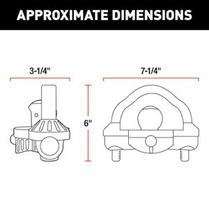 CURT 23659 Hammer-Tone Epoxy Steel Universal Trailer Tongue Lock