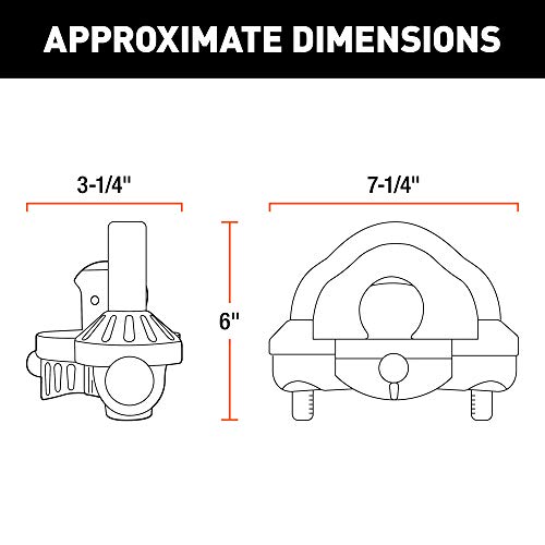 CURT 23659 Hammer-Tone Epoxy Steel Universal Trailer Tongue Lock