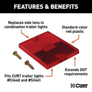 CURT 53515 Replacement Red Side Trailer Light Lens