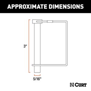 CURT 25010 Trailer Coupler Pin, 5/16-Inch Diameter x 3-Inch Long