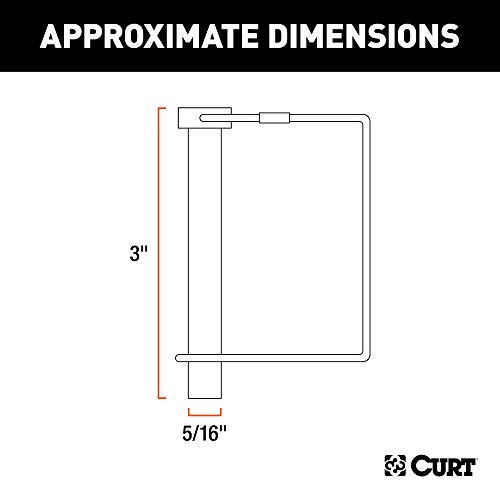 CURT 25010 Trailer Coupler Pin, 5/16-Inch Diameter x 3-Inch Long