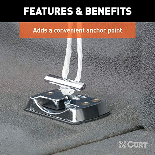 CURT 83060 Fold-Away Rope Hook Tie Down Anchor, 1,200 lbs Capacity