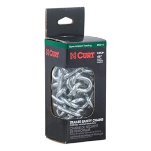 CURT 80011 48-Inch Trailer Safety Chain with 3/8-In S-Hooks, 2,000 lbs Break Strength