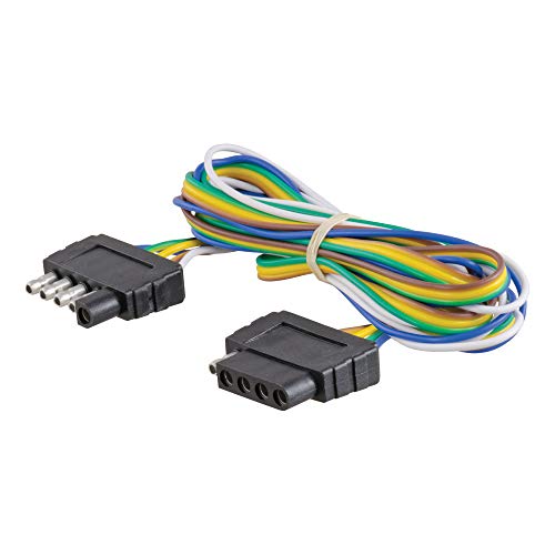 CURT 58551 Vehicle-Side and Trailer-Side 5-Pin Flat Wiring Harness with 72-Inch Wires