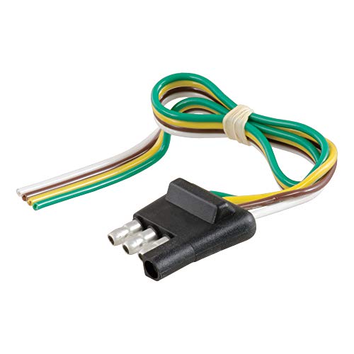 CURT 58031 Trailer-Side 4-Pin Flat Wiring Harness with 12-Inch Wires