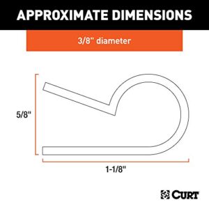 CURT 59828 3/8-Inch Convoluted Slit Loom Wire Protection Tube Clamps, 25-Pack