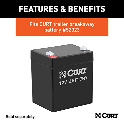 CURT 52030 5-Inch x 3-1/4-Inch x 3-7/8-Inch Lockable Breakaway Battery Case , Black