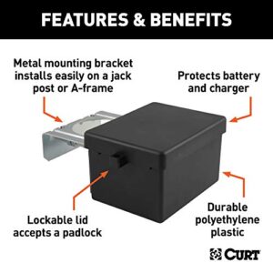 CURT 52029 5-Inch x 3-1/4-Inch x 3-7/8-Inch Lockable Breakaway Battery Case with Metal Bracket